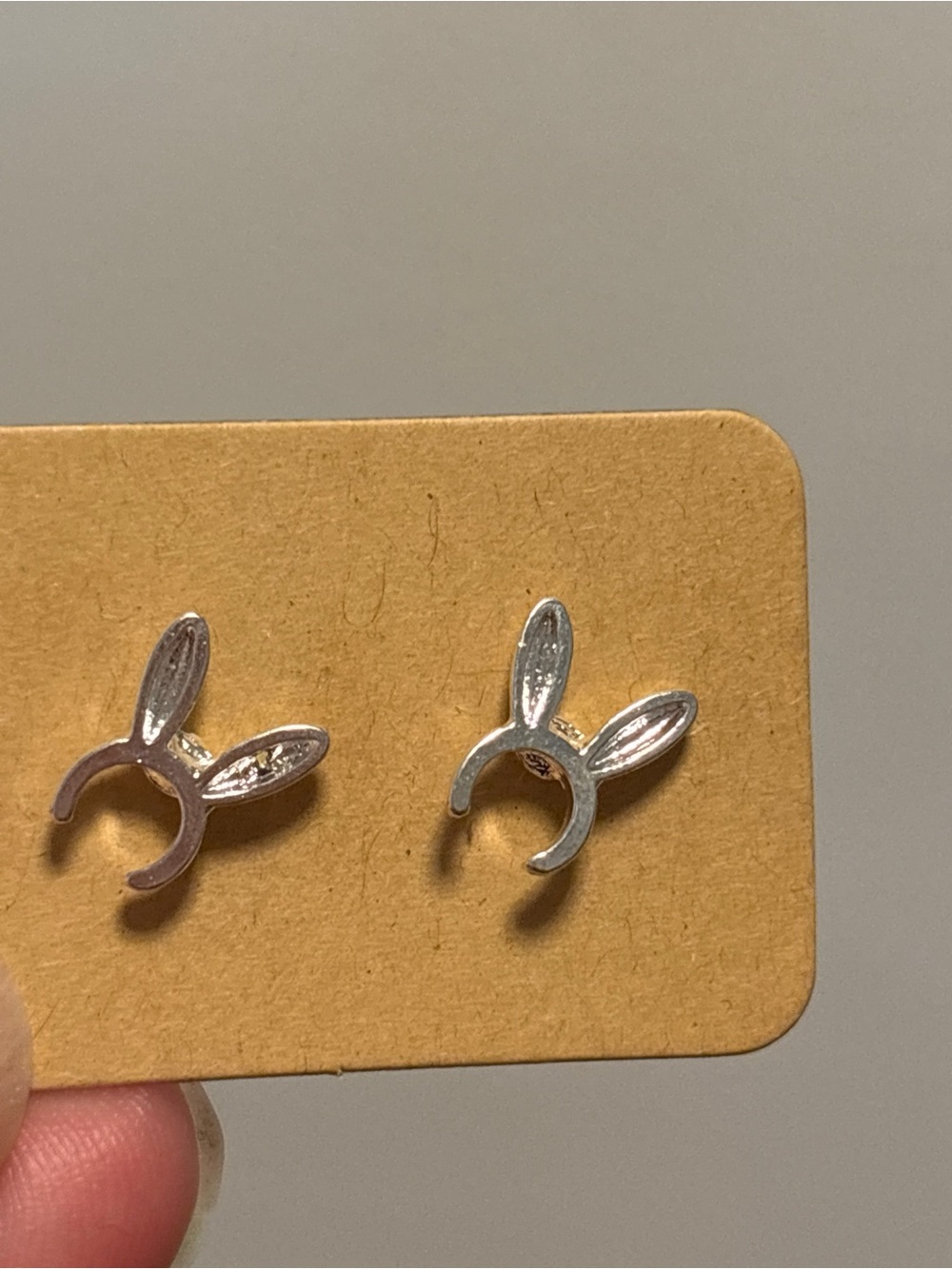 925 Sterling Silver Bunny Ear Stud Earrings - Women Jewelry